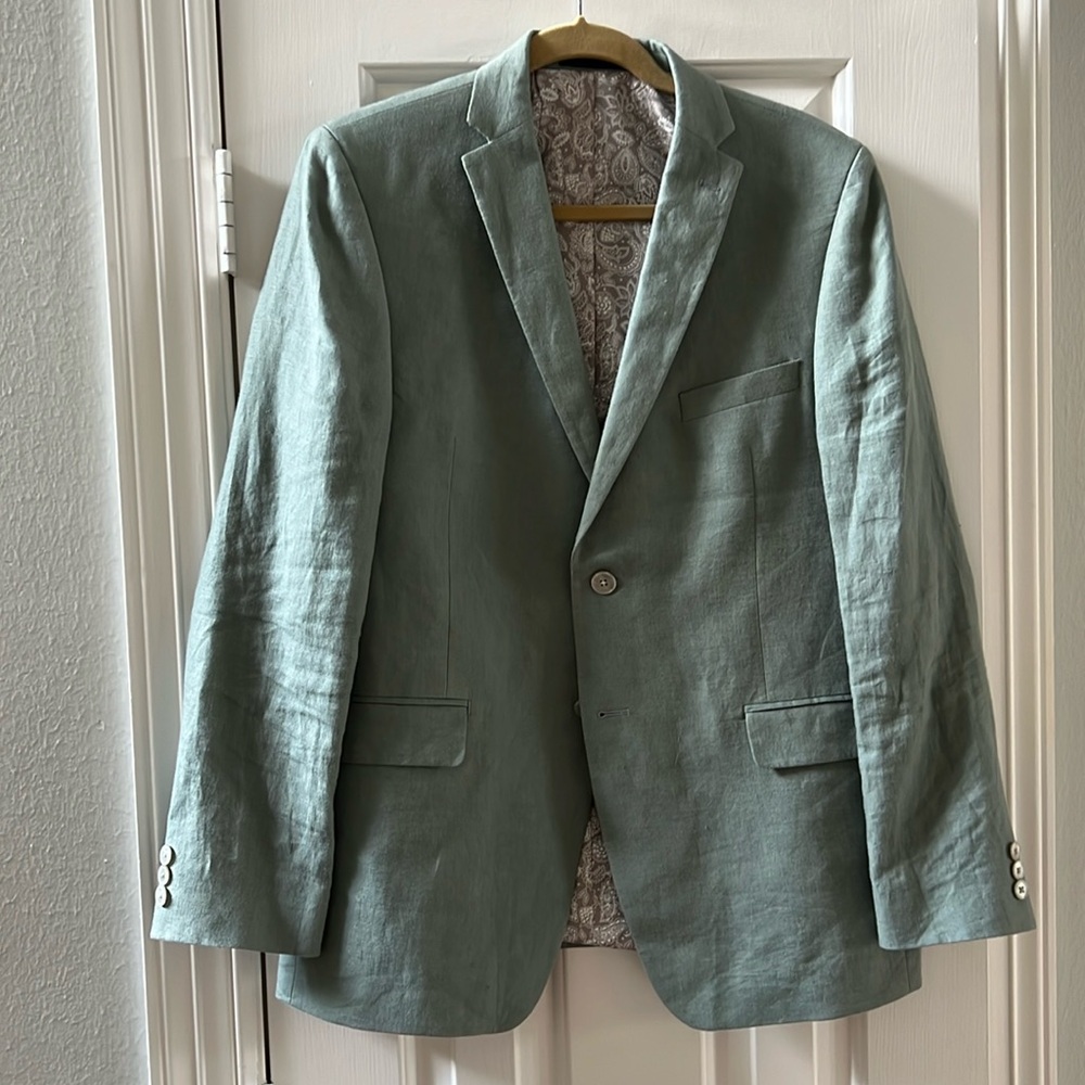 Boys green linen blazer. Ralph Lauren. Size 20. Excellent condition!